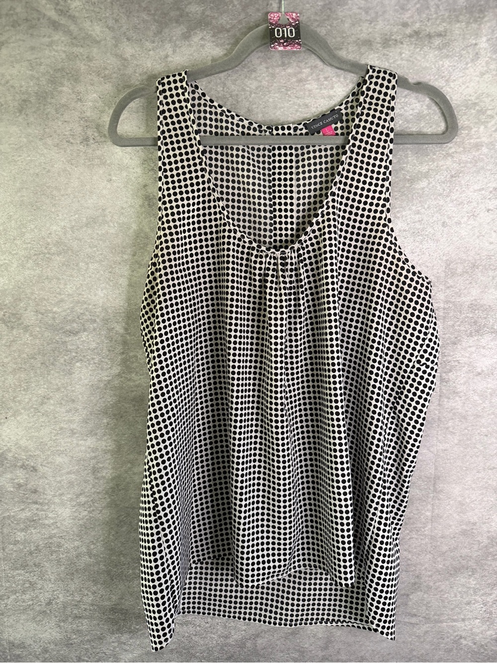 Vince Camuto Black and White Dot Sleeveless Blouse